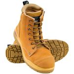 Mallcom Scar W Safety Boot For Men, Nubuck Leather Upper, High Ankle Footwear With Steel Toe, PU Midsole, Rubber Outsole Double Density Shoe, Light Weight & Slip Resistance, Wheat, 10UK