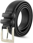 John William Clothing Leather Belts For Men - Black Belt - 1.18" Dress & Casual Belt in Gift Bag - 40