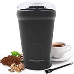 Andrew James Electric Coffee Grinder, Bean, Nut & Spice Grinder, Powerful Compact Coffee Bean Grinder for Home Kitchen, One Touch Operation 150w with 70g Basin, Includes Cleaning Brush (Black)