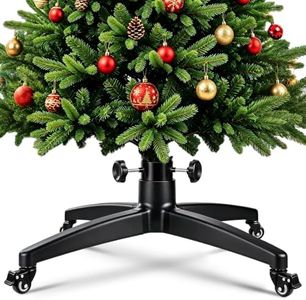 Rolling Christmas Tree Stand Base for Up to 12 FT Artificial Trees | Heavy-duty Xmas Tree Stand on Wheels, Sturdy Support for Tall Trees, Fits 1-2.56 Inch Pole, Easy Installation, 35" Diameter
