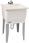 El Mustee 14CP Utilatub 20 gal Floor-Mount Combo Laundry/Utility Tub, 33 X 23 X 25", White, 15.5" x 25.2" x 23.5"