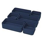 6 Piece Stackable Makeup Organizer Storage Drawers, Bathroom Organizers, Plastic Storage Bins, Desk Drawer Organizer Trays Storage Tray for Jewelries, Utensils in Bedroom Dresser, Office and Kitchen