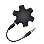 STXXOR 6-15-Way Multi Earphone Headphone Speaker Audio Stereo Splitter hub Adapter Jack (Black)