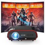 Smart 4K Projector with WIFI 6 Bluetooth HDR Full HD 1080p Native Daylight Projectors Android TV Built in Apps 5G WIFI,1100ANSI High Lumens Home Cinema Outdoor Movie Gaming Projector Auto Keystone