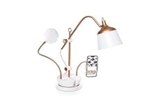 Daylight Anita Table Lamp Lamp (6000K) for Crafts, Quilting, Sewing. Adjust Brightness, Color & Shade. Bonus: Tray, Magnifier, Phone Clamp, Copper/White
