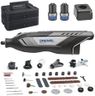 Dremel 8250 12V Akku-Rotationswerkzeug 5.000-30.000 U/min Bürstenloser Multifunktionswerkzeug set mit Dremel Box, 65 Zubehören, 5 Auf-und Vorsätze 2 Akku+ Ladegerät zum Schleifen, Fräsen, Gravieren