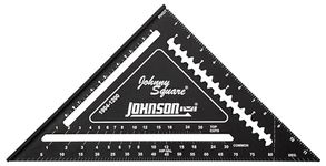 Johnson Level & Tool 1904-1200 Johnny Square Professional Easy-Read Aluminum Rafter Square, 12", Black, 1 Square