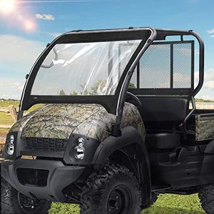 Kemimoto UTV Windshield Compatible with Kawasaki Mule 600 Mule 610XC SE SX Clear Fold Up UTV Full Front Windshield