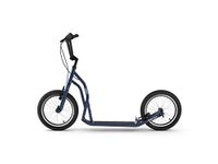 Yedoo S1616 Scooter - up to 150 kg, with Pneumatic Tyres 16/16 - Kick Scooter for Adults with Adjustable Handlebars, City Scooter (Blue)