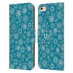 Head Case Designs Prussian Green Ditsy Floral Patterns Leather Book Wallet Case Cover Compatible With Apple iPhone 6 / iPhone 6s