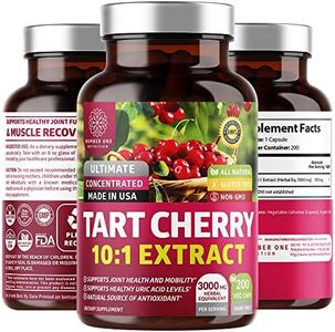 N1N Premium Tart Cherry Extract Capsules, 200 Veg Caps, 3000 mg [10X Concentrated Extract] Powerful Antioxidant, Joint Health and Mobility, Uric Acid Cleanse, Non-GMO and Gluten Free