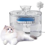 The Fellie Cat Water Fountain with Motion Sensor, 2.2L Cat Water Fountain for Drinking, Triple Layer Filtration, Super Silent Cat Drinking Fountain for Cats and Dogs, Faucet Cat Fountain