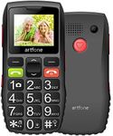 artfone C1 Black,Big Button Mobile Phone for Elderly, Unlocked Senior Mobile Phone with SOS,1800mAh Big Battery,USB Type C,Three Side Buttons More Easier.