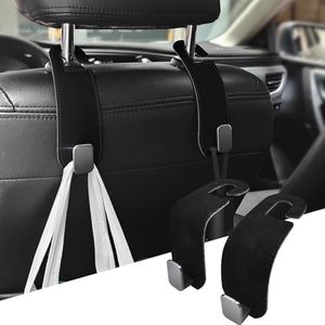 2 PCS Car Seat Headrest Hooks Purse Hook for Car Leather Car Seat Hooks for Universal Vehicle Hanger Storage Organizer Car Headrest Hook Car Bag Hooks for Purse, Bags etc |Add Car Extra Space| Black