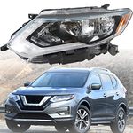 ANTUKO Headlight Assembly Replacement for 2017 2018 2019 Rogue Headlamp Halogen Left Driver Side NI2502272