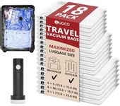 18 Pack Travel Vacuum Storage Bags for Clothing with Rechargeable Electric Pump, Compression Packing Cubes Organizer for Luggage Suitcase, Space Saver Seal Bags for Vacation Cruise