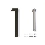 12 Inch Modern Floating House Numbers for Outside | Large Metal House Numbers for Outdoors | Black Coated Rust-Proof Home Address Numbers/Plaques | Metal Mailbox Numbers