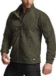 CQR Men's Full-Zip Tactical Jacket, Soft Warm Military Winter Fleece Jackets, Outdoor Windproof Coats with Zipper Pockets HKZ201-OLV XX-Large Olive