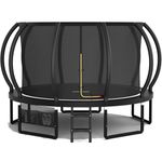 Devoko Outdoor Trampoline 7.5ft/10ft/12ft/14ft GS Certified Garden Trampoline With Safety Net,Non-Slip Ladder& Shoe Organiser,Available For Toddlers And Adults,Up to 150kg