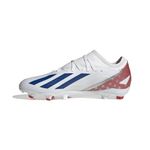 adidas X Cazyfast Adult Firm Ground Soccer Cleats, Unisex Sizing, Perfected for Natural and Artificial Playing Surfaces, Cloud White/Power Blue/Red, 12.5 Women/11.5 Men