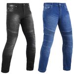 ADS SPORTS Men Slim Fit Motorbike Riding Jeans Aramid CE Armour Protected Motorcycle Stretch Denim Trouser Fully Protective Lining Fibre (UK, Waist & Inseam, 36, 32, Blue)