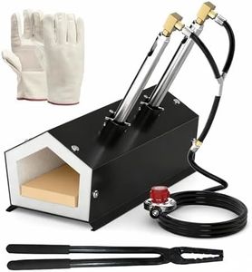 MMasters Portable 2 Burner Propane Forge, 2600°F High Temp Gas Forge for Blacksmithing & Knife Making, Farrier Metalworking Complete Compact Tool Kit