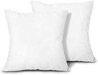 EDOW Throw Pillow Inserts, Set of 2 Lightweight Down Alternative Polyester Pillow, Couch Cushion, Sham Stuffer, Machine Washable. (White, 18x18)