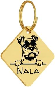 PawFurEver Personalized Pet Name Tag for Dog | Customized Dog Tag Engraved Front & Back - Stainless Steel Pet ID Tags, Dark Etching Dog Tags Made in USA (Diamond, Gold)