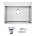 Yutong 25" x 20" Top-Mount/Drop in Stainless Steel Single Bowl Kitchen Sink (without Grid)