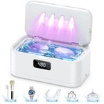 Ultrasonic Jewelry Cleaner, 50Khz Jewelry Cleaner Ultrasonic Machine for Jewelry, Eyeglasses, Rings, Watch Strap, 700ML 304 Stainless Steel Tank, Digital Timer
