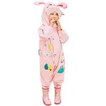 Toddler Boys Girls Rain Suit Lightweight Waterproof Coveralls Cartoon Rabbit Hoodie Rain Jacket 4-6 years L Size