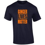 Crown Designs Ginger Lives Matter Cool Funky Geek Nerd Premium Quality Regular Fit T-Shirt Top for Men and Teens - Navy/XX-Large