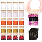 SAIOOL 20 Pack - 2.5 FL OZ (73ml) Mini Spice Jars with Wood Lid, Easy to Clean-BPA Free & Dishwasher Safe -Try filling with Spices, Herbs,Beans, Gifts, Wedding Party Favors, DIY and more