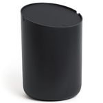 Kazai.® Mini Waste Bin 'Tove' - Small and Unique Design Bin from Berlin | For Bathroom, Kitchen & Desk | 1.5L Capacity, Non-slip, Inner Bucket | Black