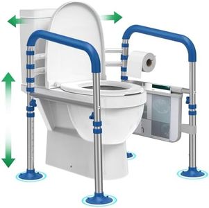 Loyoda FSA/HSA Eligible Toilet Safety Rails for Seniors, Upgraded Suction Cup Feet of Toilet Safety Frame, 350 LBS, Adjustable Toilet Handles, Easy Installation for Elderly Handicap User