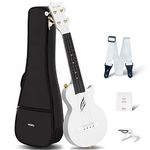 Enya Soprano Ukulele 21 Inch Carbon Fiber Travel Ukelele Nova U Mini Simple Yukalalee With Beginner Kit Ukalalee includes Case Strap Capo Strings (White)