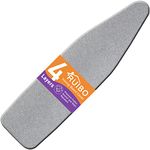 Ruibo Ironing Board Cover and Pad Extra Thick Heavy Duty Padding 4 Layers, Scorch and Stain Resistant,Elastic Edge Fit Standard Size 15x54 Inch/Silver