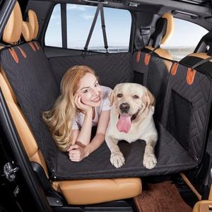 BDZBREN Back Seat Extender for Dogs,Dog Car Cover Bed Inflatable Camping Air Mattress,Dog Hammock Travel Bed,Non Mattress SUV Truck (Black)