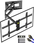 FORGING MOUNT Long Reach TV Wall Bracket Mount Swivel Tilt Corner TV Bracket with 1090mm long Arm for Corner/flat Installation fits 37 to 80" Flat/curve TVs, Max VESA 600x400mm, Holds up to 50kg