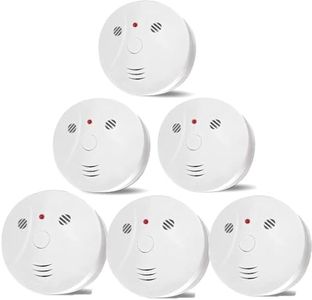 Lecoolife 6 Pack Smoke Detector Fire Alarms Battery Operated with Photoelectric Sensor and Silence Button, Travel Portable