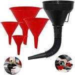 5 Pcs Plastic Fuel Funnels for Auto