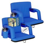 Alpcour Reclining Stadium Seat – Wide Bleacher Chair with Back Support and Cushion, Armrests, Side Pockets, and Bleachers Hook – Best Stadium Seats Chairs for Camping, Kayak, & Paddle Board Backs