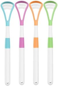 NTRUXZP Pack of 4 2-in-1 Tongue Cleaner for Adults and Children, Tongue Scraper and Effectively Help Against Bad Breath and Improve Overall Health