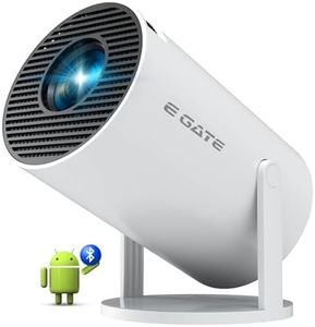 EGate Atom 2X Smart Projector, 13.0 Android embeded on 950S Chip, 200 ISO, 1080p & 4K Support, Automatic & 4D Keystone with Netflix, Prime, WiFi & BT, Screen Mirroring, 720P Native, 1GB-8GB,White
