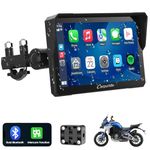 Carpuride W702 Pro Motorcycle Carplay Screen with Intercom Function, Wireless CarPlay and Android Auto, Portable 7 inch Waterproof Touchscreen, Upgraded Dual Bluetooth, Navigation, Compass, Barometer.