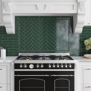Green Glossy Ceramic Pencil Trim 0.47" x 7.87" – 10-Pack Tile Edge Molding for Backsplash, Shower, or Wall Border – Moisture-Resistant Indoor Decorative Tile – NOT Peel & Stick – 0.3 sq. ft./Case