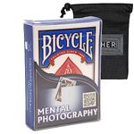 Bicycle Mental Photography Magic Trick Deck - Amazing Easy Beginner Card Magic Trick - Includes Cipher Playing Cards Bag (Blue)