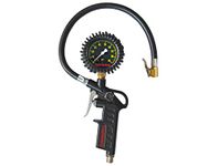 TOPRING 63.711 Pistol-Grip Tire Inflator Gauge for Air Compressor with 0-90 PSI Analog Dial Gauge, 15in. Hose and Clip-On Air Chuck, Series 63