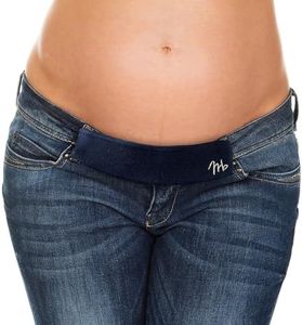 Maeband Maternity Belly Band | Pregnancy Belt, Waistband Extender, Pregnancy Clothes, Maternity Jeans (Small, Denim Blue)