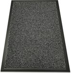 Large/Small Grey Barrier Mat Heavy Duty Indoor Outdoor Dirt Trapper Door Mat Non-Slip Entrance Rug Shoes Scraper Absorbent Carpet (40cm_x_60cm)